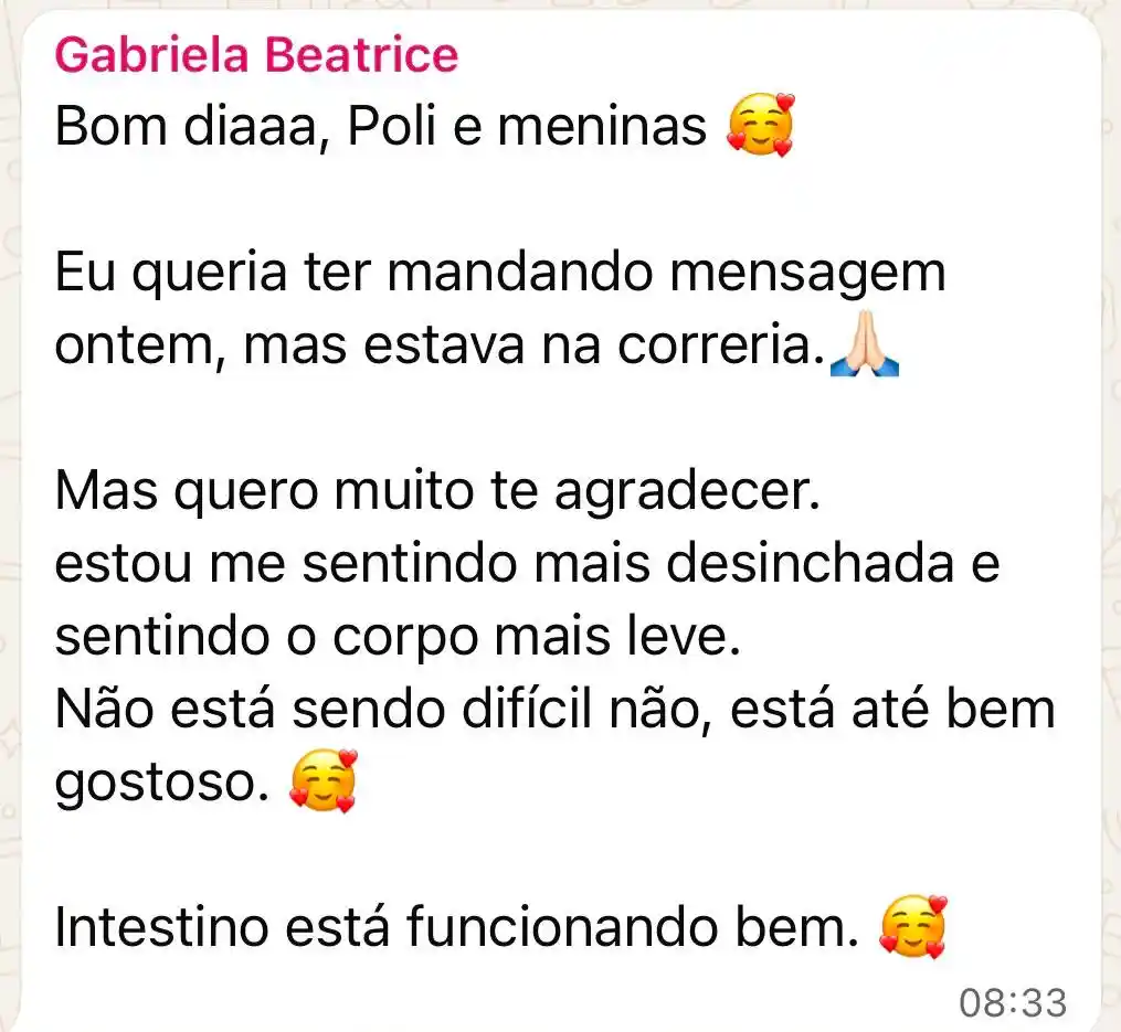 Print de depoimento Gabriela Beatrice